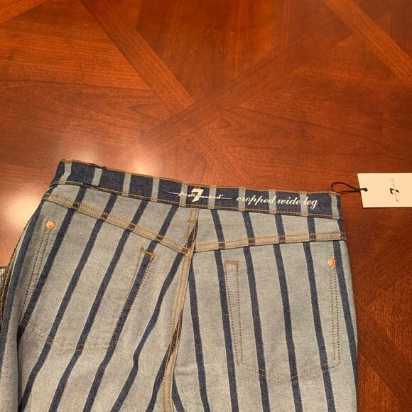 Seven all mankind stripe cropped wide leg jeans size 30, NWT - Picture 9 of 9